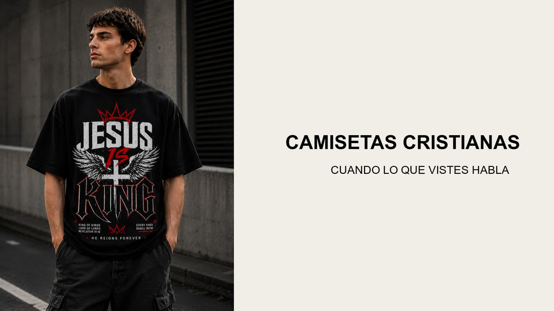 Camiseta cristiana Jesus is King de Vístete de Fe