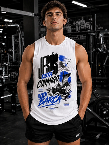 Camiseta de tirantes cristiana Jesús en la barca Tirantes de Vístete de Fe
