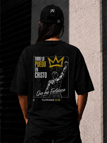 Camiseta cristiana Que me fortalece de Vístete de Fe