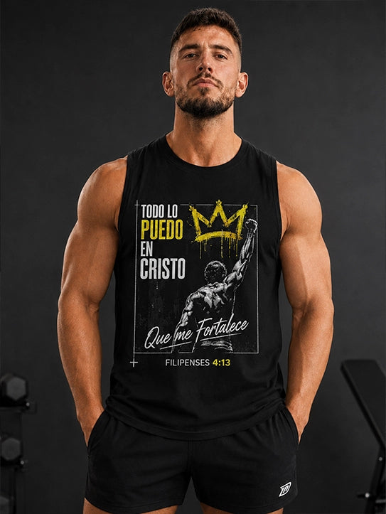 Camiseta de tirantes cristiana Que me fortalece Tirantes de Vístete de Fe